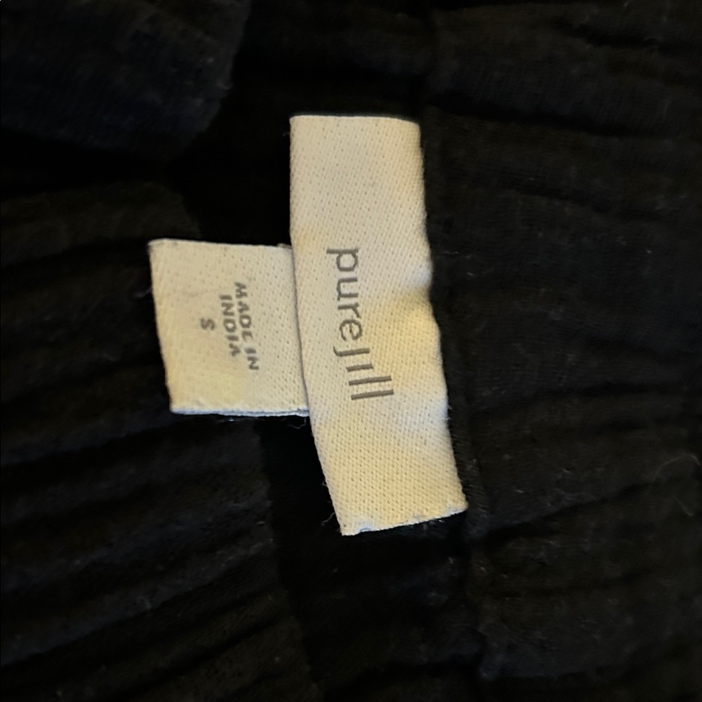J. Jill Black Wide Leg Pants with White Pattern - Picture 4 of 5